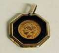 1221 CURACAO GOLD COIN PENDANT Dated 1947 Set in a me