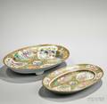 Two Oval Rose Medallion Serving Platters