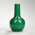 Apple Green Crackleglazed Bottle Vase