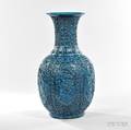 Large Turquoiseglazed Molded Vase