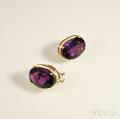 14kt Gold and Amethyst Earclips