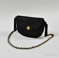 Chanel Black Satin Evening Bag