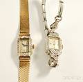 Two 14kt Gold Ladys Wristwatches