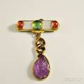 Sterling Silver Gilt Gemset PendantBrooch Kai Yin Lo