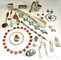 Group of Mostly Sterling Silver Jewelry and Accessories