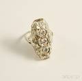 14kt White Gold and Diamond Art Deco Ring