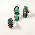 Three Silverplated Native Americanstyle Rings