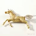18kt Gold and Diamond Horse Brooch