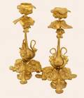 165 Pair of French Art Nouveau Gilt Bronze Candlestick