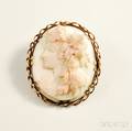 Antique Coral Cameo Brooch
