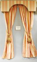 Five Sets of Striped Silk Drapes