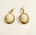 Shell Cameo Earpendants