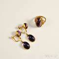 14kt Gold and Amethyst Ring and Earrings