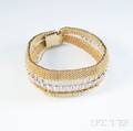 Flexible 14kt Gold and Diamond Bracelet