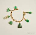 14kt Rose Gold and Jade Charm Bracelet