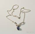 14kt White Gold Diamond and Star Sapphire Necklace