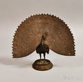 Painted Bronze Peacock