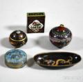 Five Pieces of Cloisonne