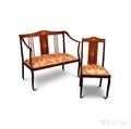 Two Pieces of Edwardian Inlaid Mahogany Furniture