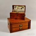 Edwardian Oak Tantalus and a Silver Chest