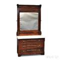 Renaissance Revival Walnut Marbletop Mirrored Commode