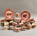 Group of Red Transferdecorated Ceramics