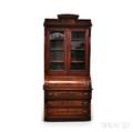 Victorian Walnut Veneer Rolltop DeskBookcase
