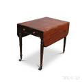George III Mahogany and Mahogany Veneer Onedrawer Dropleaf Table
