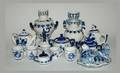 209A Soviet Russian Gzel 13 Piece Pottery Partial Tea