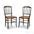 Pair of Victorian Lacquered and Caned Side Chairs