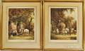 Two Framed Reed amp Frost Colored Engravings of Genre Scenes