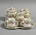 Eightpiece Continental Floraldecorated Tea Set