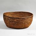 Large Deep Ovoid Woven Rush Basket