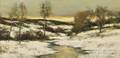 Dennis Sheehan American b 1950 Winter Stream at Sunset