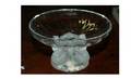 1323 Lalique France Crystal Small Bowl with 4 Frosted