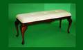 1321 Vintage Queen Anne Style Long Upholstered Bench