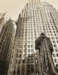 Berenice Abbott American 18981991 John Watts Statue from Trinity Churchyard Looking Toward One Wall Street