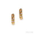 18kt Gold and Stainless Steel Spiga Earrings Bulgari