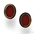 18kt Gold and Carnelian Cuff Links Tiffany  Co