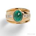 14kt Gold Emerald and Diamond Ring