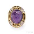 14kt Gold and Carved Amethyst Ring