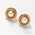 18kt Gold and Mabe Pearl Earclips