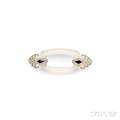 Art Deco Diamond Rock Crystal and Onyx Brooch