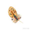 18kt Gold Gemset Feather Brooch Boucheron
