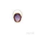 Antique Gold and Amethyst Intaglio Swivel Ring