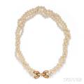 Threestrand Cultured Pearl Necklace