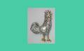 1187A Platinum on Gold and Diamond Rooster Pin