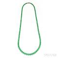Art Deco Jadeite Bead Necklace Tiffany  Co