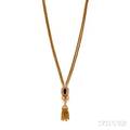Bicolor Gold Tassel Necklace