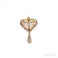 Antique Gold and Diamond PendantBrooch